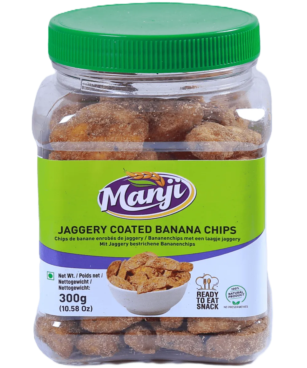 Manji Snacks Banana Chips Jaggery Coated 300g