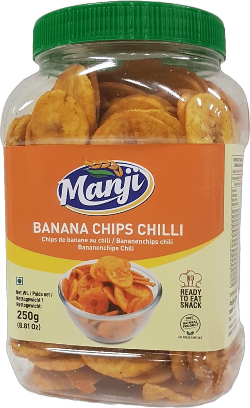 Manji Snacks Banana Chips Chilli 250 g
