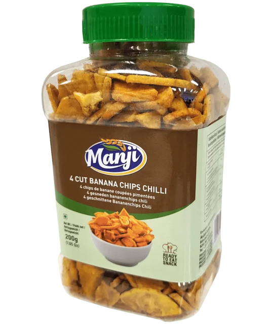 Manji Snacks Banana Chips 4 Cut Chilly 200 g